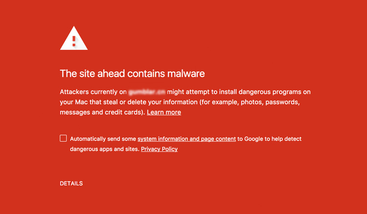 Google Blacklisted Site Warning