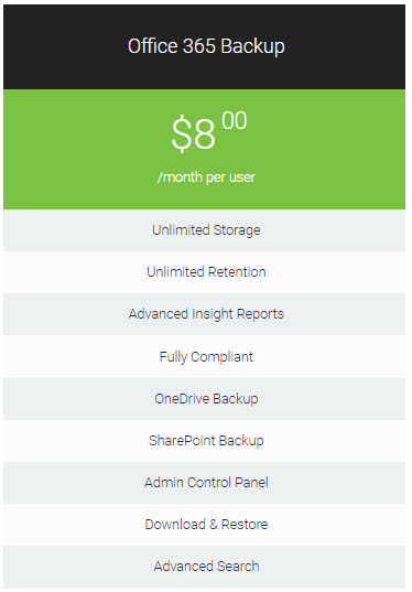 Office 365 backup pricing | OzHosting.com